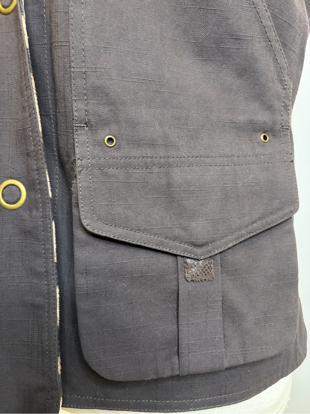 SPANNER Leopard Print & Brown Reversible Utility Vest 100% Cotton SIZE MEDIUM - Picture 9 of 13